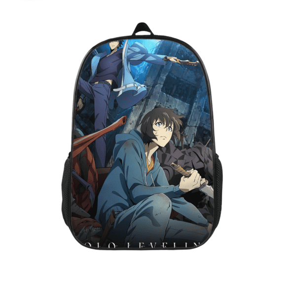 GYLJY25 17 inch Durable Polyester Backpack, Solo Leveling Print Backpack with Adjustable Padded Straps and Side Storage Pockets
