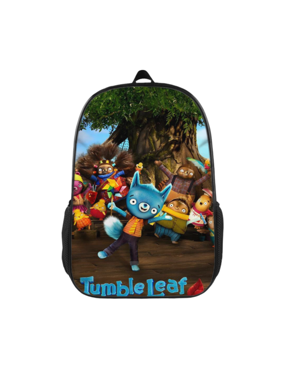 Backpack, Tumble Leaf Printed Durable Polyester Backpack with Side Pockets for School, Travel & Daily Outdoor Use 17 inch