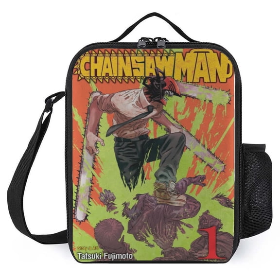 GYLJY25 Chainsaw Man Lunch Bag 9.8x7.9x3.1in Insulated Cooler Bag for Women Men - Lunch Box Large Capacity for Work Travel Outdoor Picnic