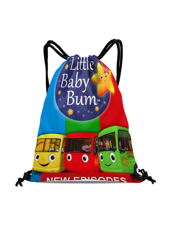 Little Baby Bum Drawstring Backpack 11.8"x15.7" Tote Bag Party Favors Machine Washable & Reusable for Daily Use