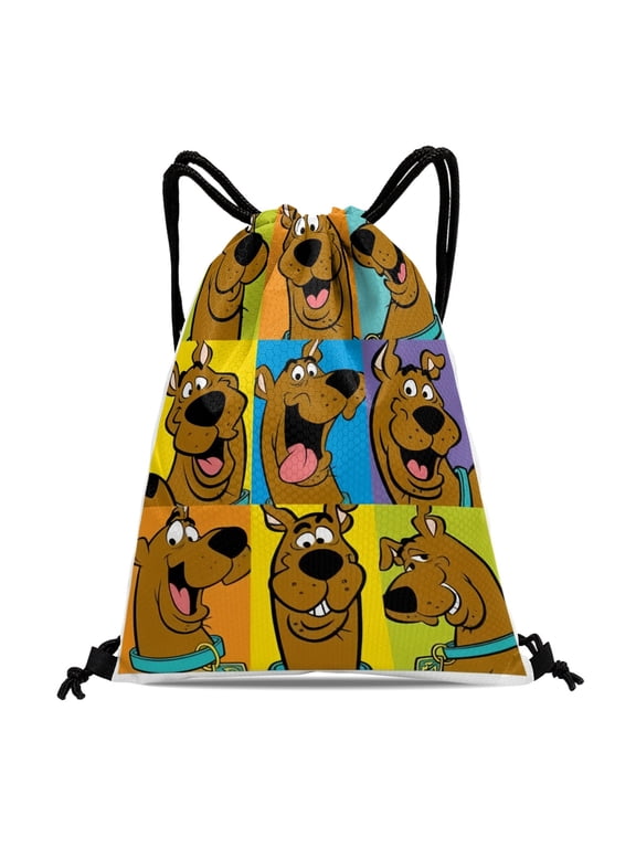Scooby Drawstring Backpack 11.8"x15.7" Tote Bag Party Favors Machine Washable & Reusable for Daily Use