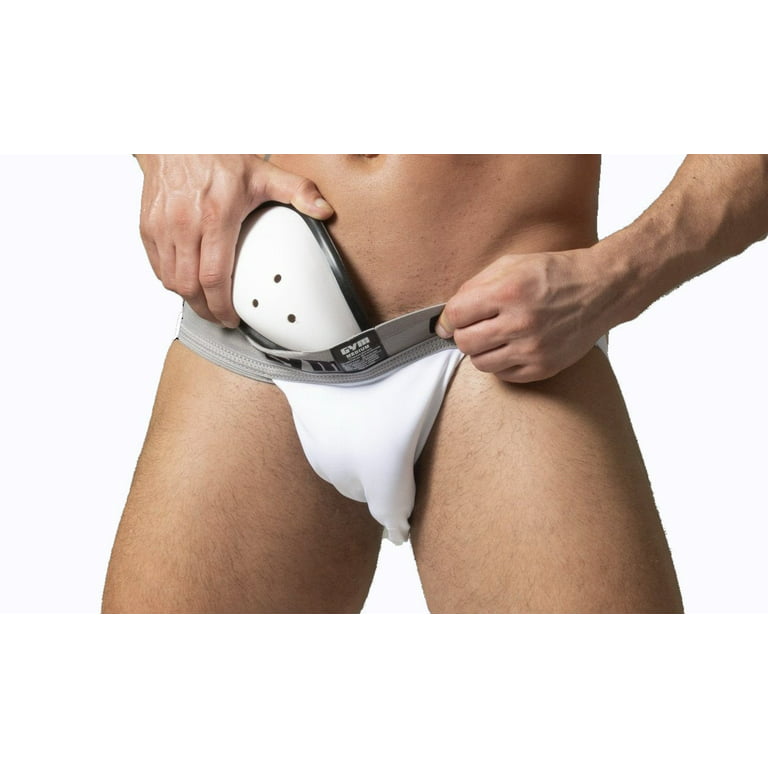 GYM Jockstrap Athletic Supporter w/ Hard Cup, White
