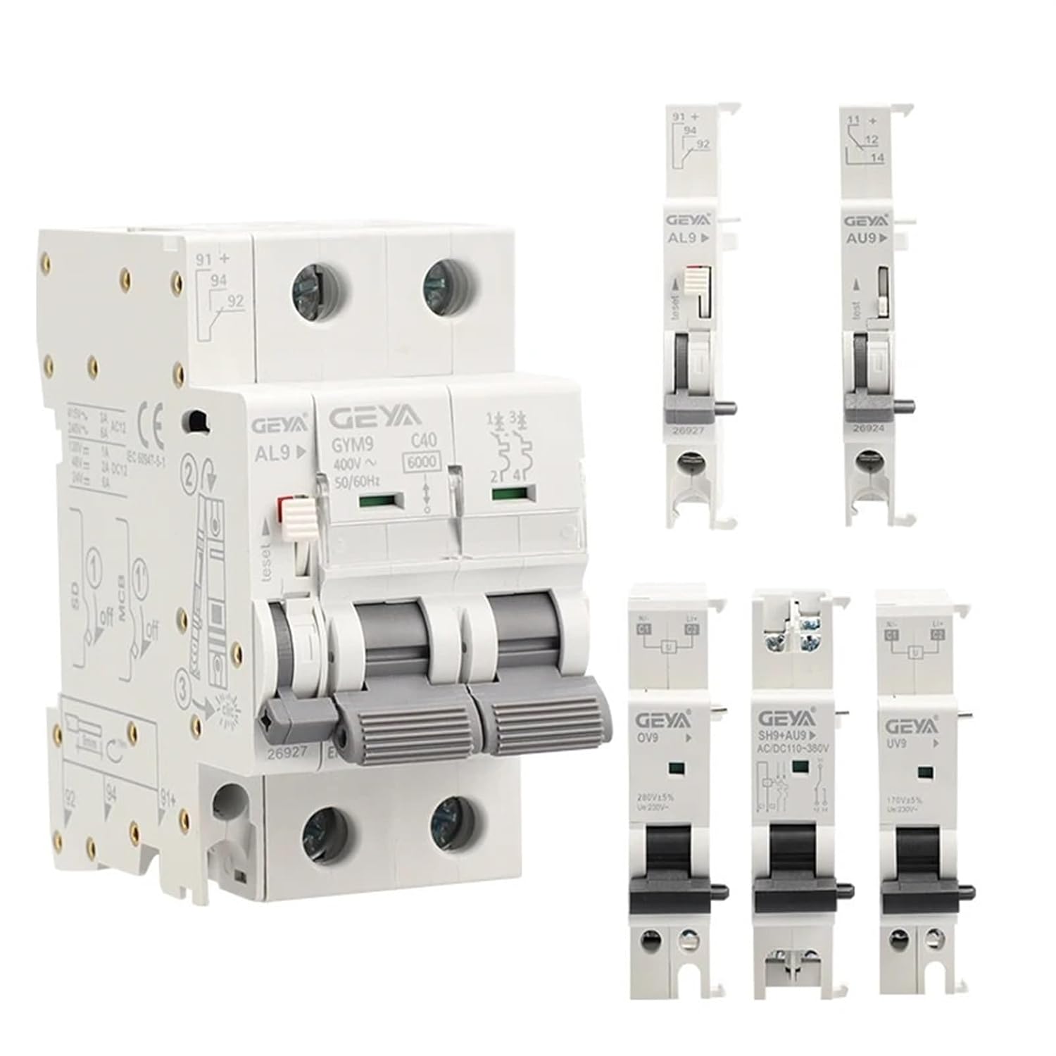 GYM9 1A63A Circuit Breaker Auxiliary Contact Alarm Contact Shunt