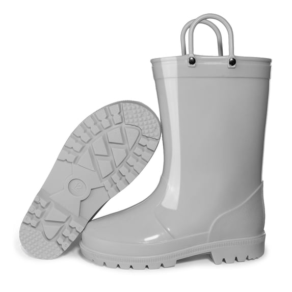 GYMEPIC Boys Girls PVC Waterproof Rain Boots Mid-Calf Pull-on Kids Outdoor Mud Boots