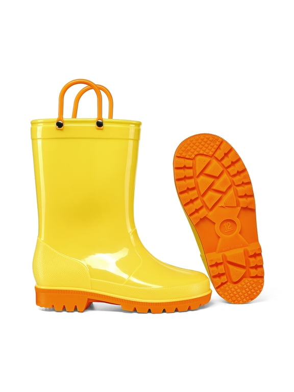 Boys Waterproof Rain Boots Easy On PVC Kids Mud Boots Outdoor Rainy Days