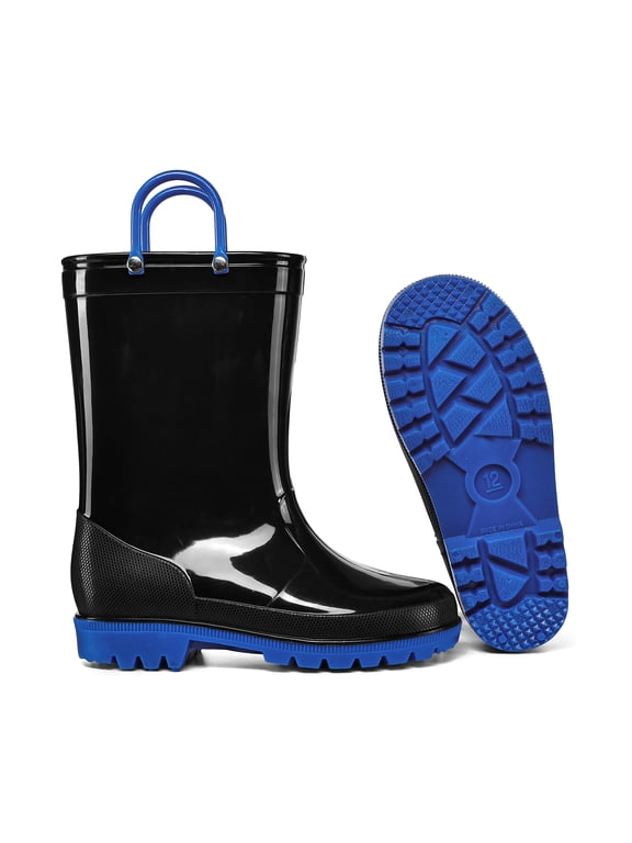Boys Waterproof Rain Boots Easy On PVC Kids Mud Boots Outdoor Rainy Days