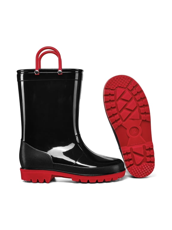 Boys Waterproof Rain Boots Easy On PVC Kids Mud Boots Outdoor Rainy Days