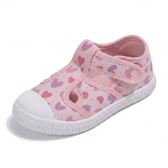 GYMEPIC Girl Sneakers Canvas Walking Shoes Rubber Sole Kids Casual Play