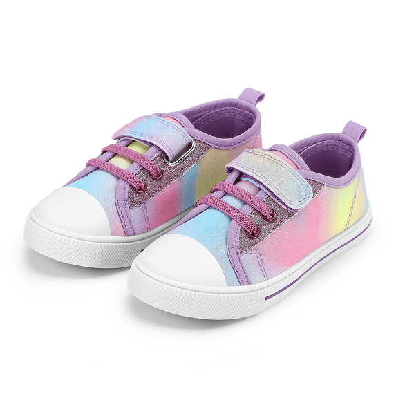 GYMEPIC Girls Canvas Sneakers Toddler Low Top Walking Shoes Kids School