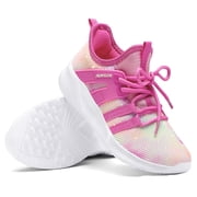 Girls Gradient Fashion Sneakers Breathable Lightweight Lace-up Running Walking Shoes for Toddler/Little Kid/Big Kid