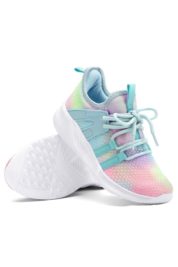 Girls Gradient Fashion Sneakers Breathable Lightweight Lace-up Running Walking Shoes for Toddler/Little Kid/Big Kid