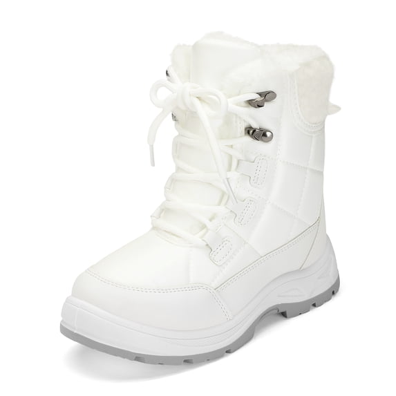 GYMEPIC Girls Snow Boots Warm Faux Fur Lined Non-Slip Winter Outdoor School Hiking Kids Boots