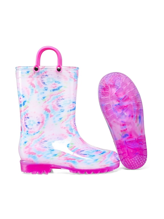 Girls Waterproof Rain Boots Gradient Easy On PVC Kids Mud Boots Outdoor