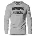 thumbnail image 1 of GYMISH Always Hungry Lightweight Long Sleeve Hooded T-Shirt for Men – Funny Gym Hoodie, Athletic Workout Shirt for Fitness Enthusiasts, 1 of 4