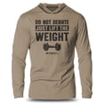 thumbnail image 1 of GYMISH Do Not Debate Lightweight Long Sleeve Hooded T-Shirt for Men – Funny Workout Hoodie, Athletic Gym Shirt, Fitness Apparel, 1 of 4
