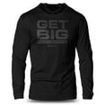 thumbnail image 1 of GYMISH Get Big Lightweight Long Sleeve Hooded T-Shirt for Men – Motivational Gym Hoodie, Workout Shirt for Lifters & Bodybuilders, 1 of 4