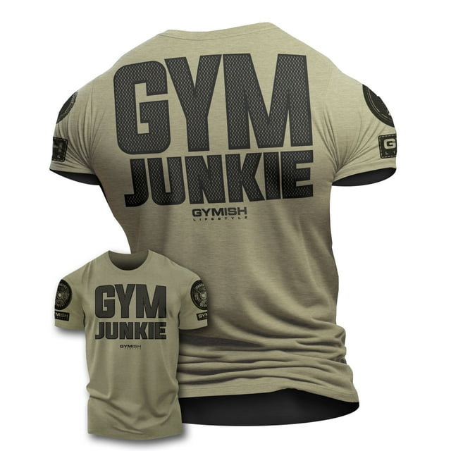 GYMISH Gym Junkie Back Design Workout T-Shirt for Men