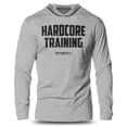 thumbnail image 1 of GYMISH HARDCORE TRAINING Lightweight Long Sleeve Hooded T-Shirt for Men – Athletic Gym Hoodie, Workout Shirt for Bodybuilding & Fitness, 1 of 4