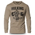 thumbnail image 1 of GYMISH "Hulking Up" Lightweight Long Sleeve Hooded T-Shirt for Men – Funny Gym Hoodie, Workout Shirt for Bodybuilders & Fitness Fans, 1 of 4