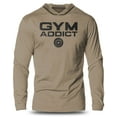 thumbnail image 1 of GYMISH "IRON ADDICT" Lightweight Long Sleeve Hooded T-Shirt for Men – Funny Gym Hoodie, Bodybuilding & Fitness Training Shirt, 1 of 4