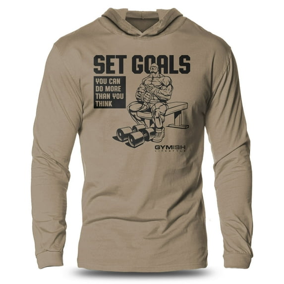 GYMISH No Squatting Lightweight Long Sleeve Hooded T-Shirt for Men – Funny Gym Hoodie, Workout Shirt for Fitness & Leg Day Enthusiasts