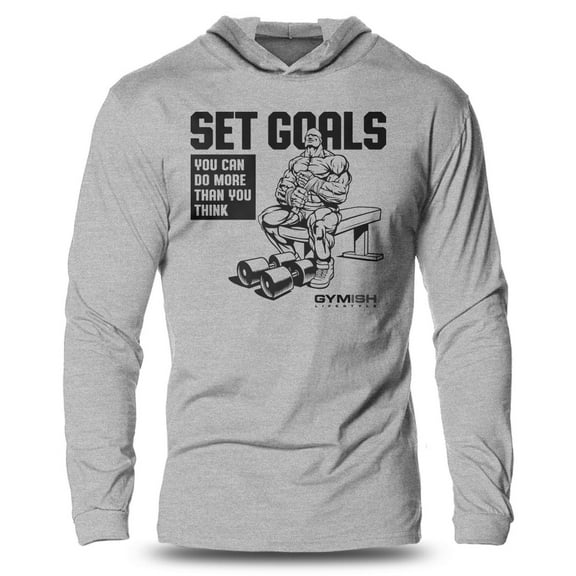 GYMISH No Squatting Lightweight Long Sleeve Hooded T-Shirt for Men – Funny Gym Hoodie, Workout Shirt for Fitness & Leg Day Enthusiasts