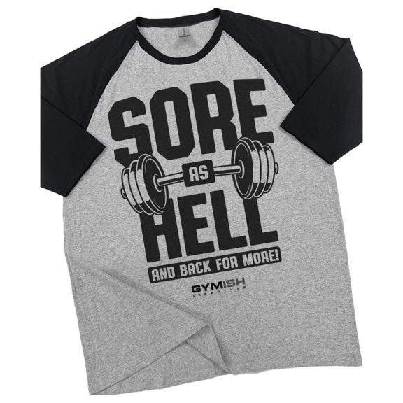 GYMISH RAGLAN Beast Mode Workout Gym T-Shirt – Funny Gym Shirt for Men, Men's Workout Tee, Fitness & Bodybuilding Gym Apparel