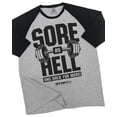 thumbnail image 1 of Gymish Raglan Sore as Hell Workout Shirt for Men – Funny Motivational Gym Raglan, Athletic Fit, 1 of 6