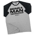 thumbnail image 1 of GYMISH RAGLAN Being a Man is Necessary Workout Gym T-Shirt – Funny Gym Shirt for Men, Men's Fitness Tee, Weightlifting & Bodybuilding Apparel, 1 of 6