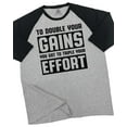 thumbnail image 1 of GYMISH RAGLAN Double Your Gains Workout Gym T-Shirt – Funny Gym Shirt for Men, Men's Fitness Tee, Bodybuilding & Weightlifting Apparel, 1 of 6