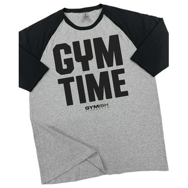 GYMISH RAGLAN Gym Time Workout Gym T-Shirt – Funny Gym Shirt for Men, Men's Workout Tee, Fitness & Bodybuilding Gym Apparel