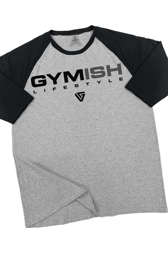 RAGLAN Gymish Lifestyle Logo Workout Gym T-Shirt – Funny Gym Shirt for Men, Men's Fitness Tee, Bodybuilding & Weightlifting Apparel
