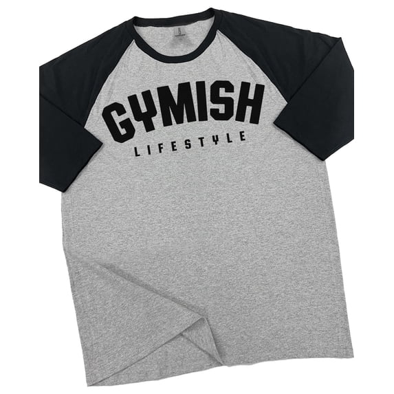 GYMISH RAGLAN Gymish Lifestyle Workout Gym T-Shirt – Funny Gym Shirt for Men, Men's Fitness Tee, Bodybuilding & Weightlifting Apparel