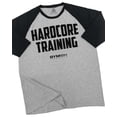 thumbnail image 1 of GYMISH RAGLAN Hardcore Training Workout Gym T-Shirt for Men – Funny Gym Shirt, Fitnes Tee, Heather Grey, Small, 1 of 6