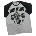 thumbnail image 1 of GYMISH RAGLAN Hulking Up Workout Gym T-Shirt – Funny Gym Shirt for Men, Men's Fitness Tee, Bodybuilding & Weightlifting Apparel, 1 of 6