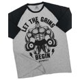 thumbnail image 1 of GYMISH RAGLAN Let The Gains Begin Workout Gym T-Shirt – Funny Gym Shirt for Men, Men's Fitness Tee, Bodybuilding & Weightlifting Apparel, 1 of 6