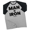 thumbnail image 1 of GYMISH RAGLAN Man Vs. Iron Workout Gym T-Shirt – Funny Gym Shirt for Men, Men's Fitness Tee, Weightlifting & Bodybuilding Apparel, 1 of 6