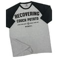 thumbnail image 1 of GYMISH RAGLAN Recovering Couch Potato Workout Gym T-Shirt – Funny Gym Shirt for Men, Men's Fitness Tee, Weightlifting & Bodybuilding Apparel, 1 of 6