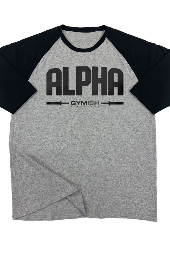 Raglan Alpha Funny Workout Gym T-Shirt for Men