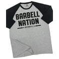 thumbnail image 1 of GYMISH Raglan Barbell Nation Workout T-Shirt for Men – Funny Gym Shirt, Men’s Athletic Raglan Tee, Lifting T-Shirt, Fitness & Powerlifting Apparel, 1 of 6