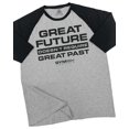 thumbnail image 1 of GYMISH Raglan Great Future Workout T-Shirt for Men – Funny Gym Shirt, Motivational Fitness Tee, Heather Grey, Small, 1 of 6