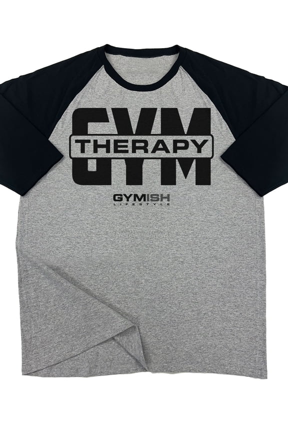 Raglan Gym Therapy V2 Funny Workout Gym T-Shirt for Men