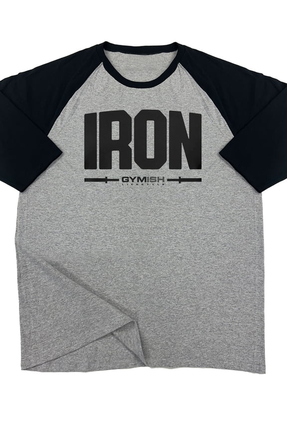 Raglan Iron Funny Workout Gym T-Shirt for Men