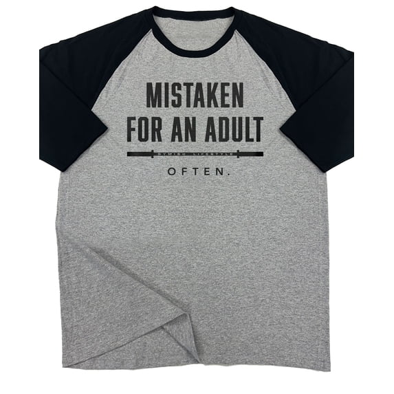 GYMISH Raglan Mistaken Funny Workout Gym T-Shirt for Men