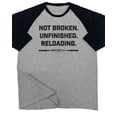 thumbnail image 1 of GYMISH Raglan Not Broken Funny Workout Gym T-Shirt for Men, 1 of 6