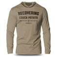 thumbnail image 1 of GYMISH Recovering Couch Potato Lightweight Long Sleeve Hooded T-Shirt for Men – Funny Workout Hoodie, Athletic Fitness Shirt for Men, 1 of 4