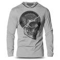 thumbnail image 1 of GYMISH Skull Plate Lightweight Long Sleeve Hooded T-Shirt for Men – Workout Gym Hoodie, Sport Grey, XXL, 1 of 4