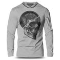 thumbnail image 1 of GYMISH Skull Plate Lightweight Long Sleeve Hooded T-Shirt for Men – Edgy Gym Hoodie, Workout Shirt for Weightlifters & Bodybuilders, 1 of 4
