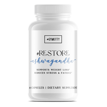 #GYMKITTY #RESTORE Daily Ashwagandha 1,300mg Capsules, 60 Count