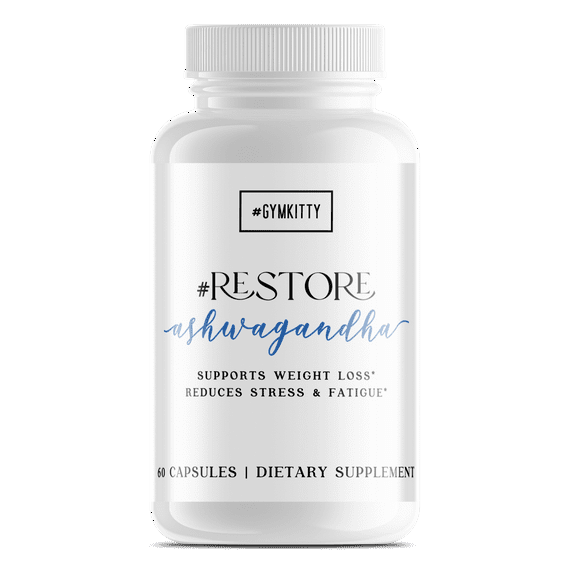 #GYMKITTY #RESTORE Daily Ashwagandha 1,300mg Capsules, 60 Count